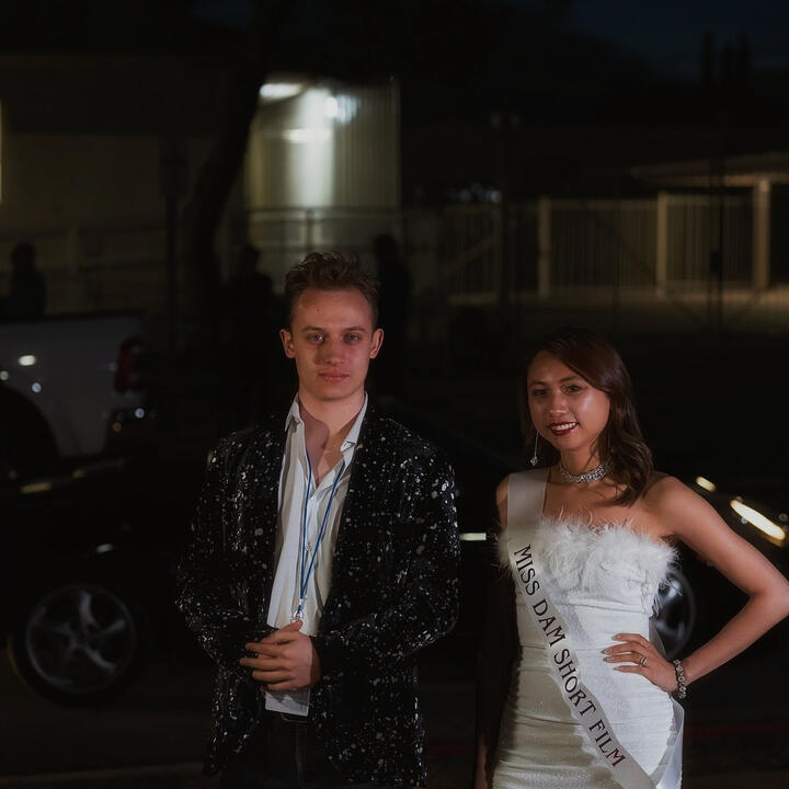 JoJo Scanlon and Aurora Brown on the Dam Short Film Festival award show Red Carpet